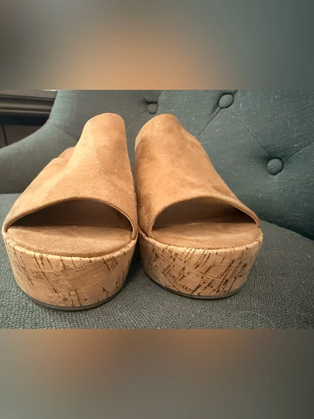 A New Day Cork Wedge Sandals- Tan, 9.5
